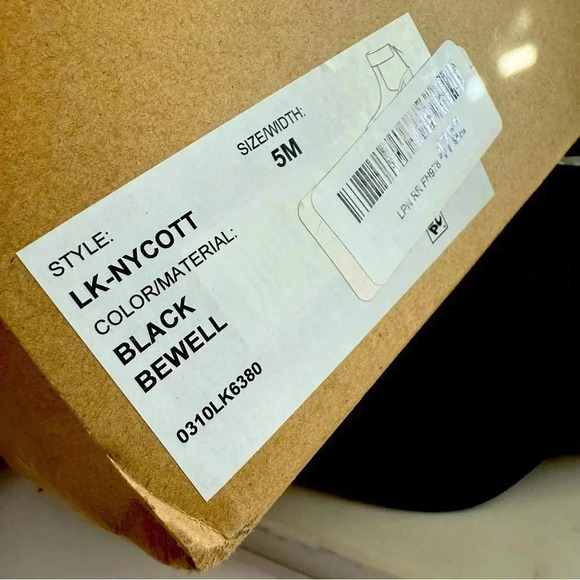 NIB Lucky Brand Nycott Leather Heeled Ankle Booties - Black Bewell - Picture 6 of 6